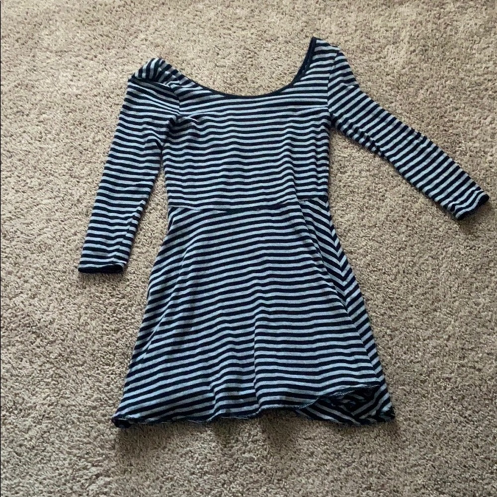 striped half sleeve dress